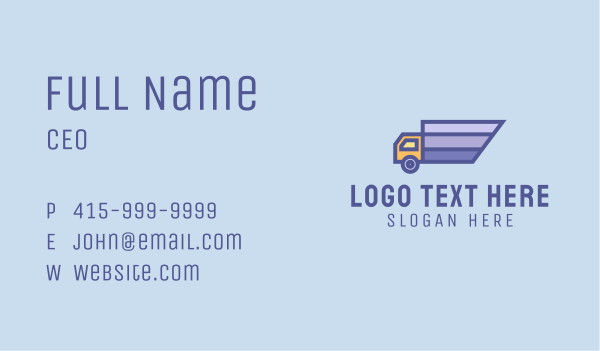 Speedy Truck Courier Business Card Design Image Preview