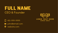 Golden Winged Letter M Business Card Image Preview