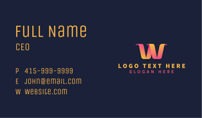 Gradient Creative Letter W Business Card Image Preview