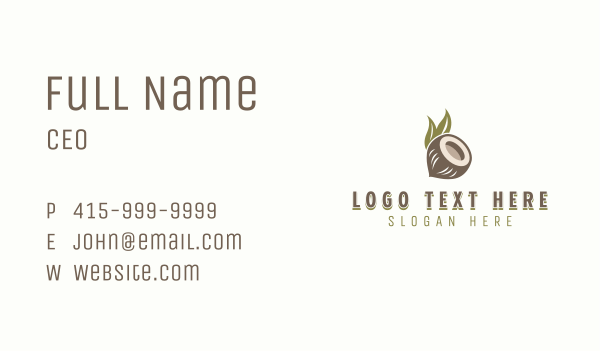 Organic Coconut Oil Business Card Design Image Preview
