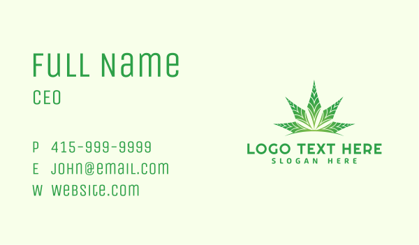 Organic Cannabis Leaf Business Card Design Image Preview