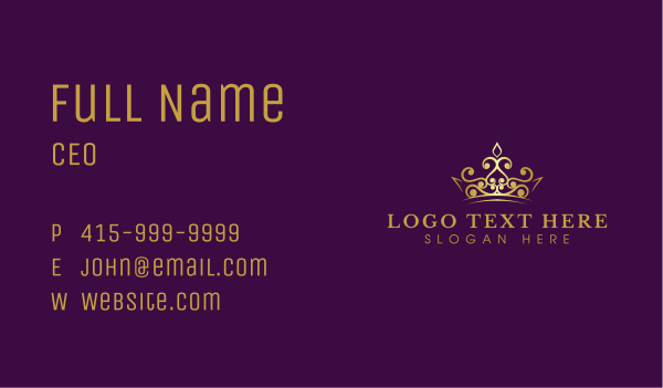 Luxury Crown Monarchy Business Card Design Image Preview