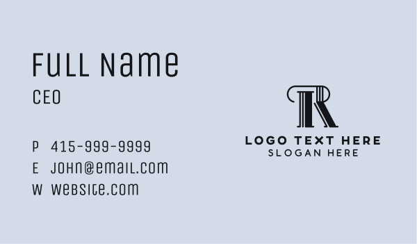 Classic Paralegal Firm Letter R Business Card Design Image Preview