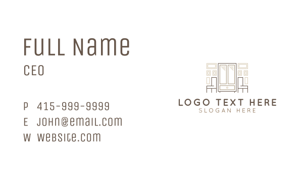 Monoline Wood Furniture Shop Business Card Design Image Preview