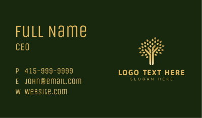 Gold Tree Nature Business Card Image Preview