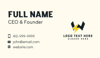 Electric Voltage Letter W Business Card Design