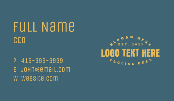 Grunge Masculine Wordmark Business Card Design Image Preview