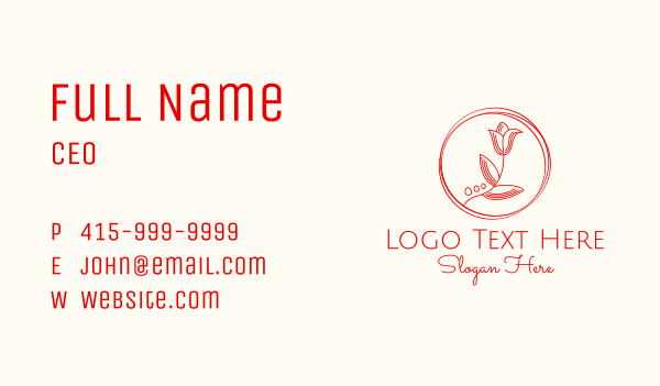 Minimalist Tulip Badge Business Card Design Image Preview