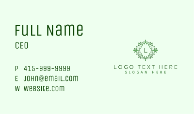 Floral Leaves Lettermark Business Card Image Preview