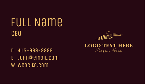 Gold  Book Eagle Business Card Design Image Preview