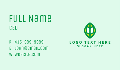 Green Leaf Book Business Card Image Preview