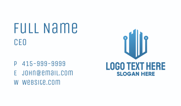 Tech Business Building  Business Card Design Image Preview