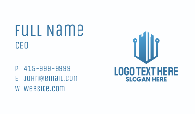 Tech Business Building  Business Card Image Preview