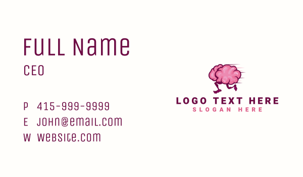 Running Brain Smart Business Card Design Image Preview