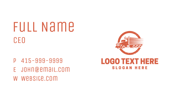 Vintage Delivery Truck Business Card Design Image Preview