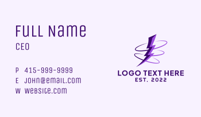 Spinning Purple Lightning Business Card Image Preview