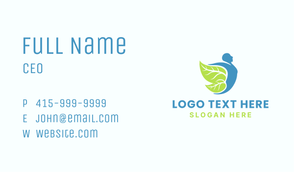 Leaf Man Flying Wings Business Card Design Image Preview