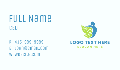 Leaf Man Flying Wings Business Card Image Preview