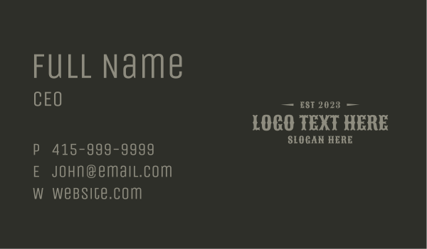 Rustic Business Wordmark Business Card Design Image Preview