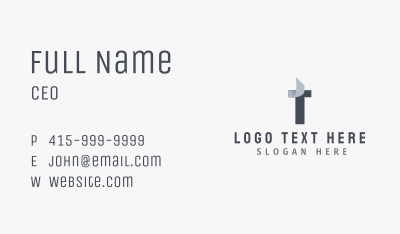 Modern Company Letter T Business Card Image Preview