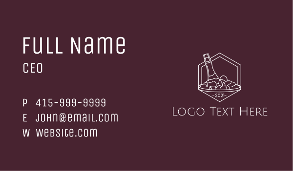 Wine Ice Bucket Business Card Design Image Preview