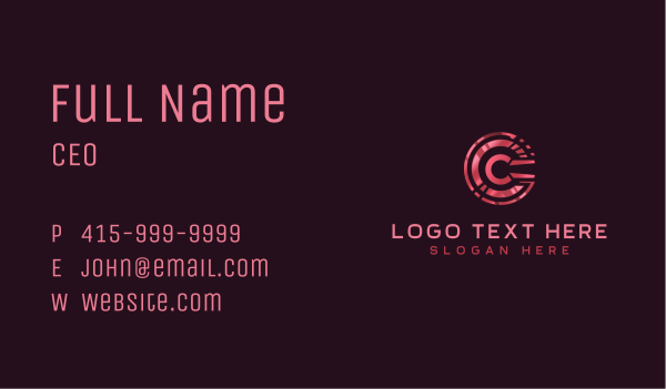 Crypto Coin Letter C Business Card Design Image Preview