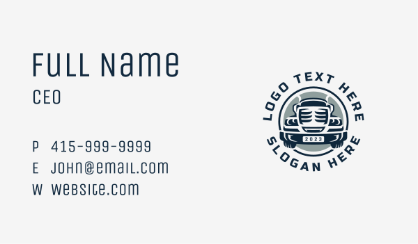 Cargo Freight Truck Business Card Design Image Preview