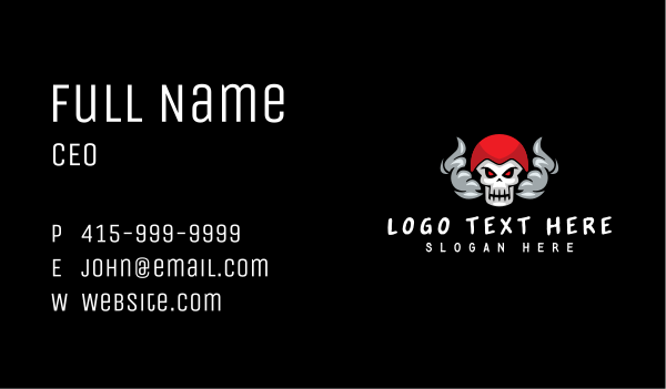 Smoking Vape Skull Business Card Design Image Preview