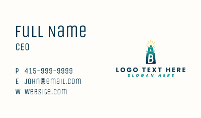 Lighthouse Tower Building Business Card Image Preview
