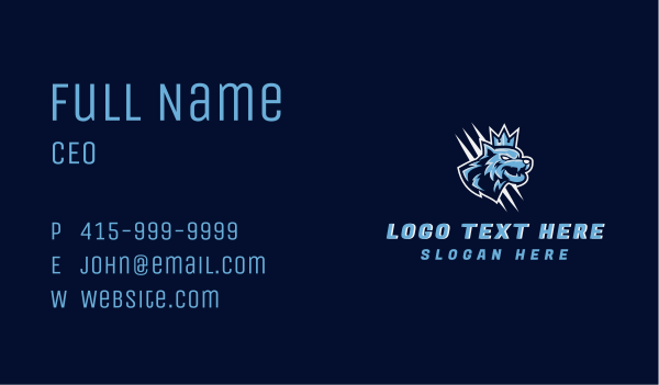 Crown Wolf Gaming Business Card Design Image Preview