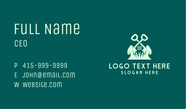 Garden Landscaping Shovel Business Card Design Image Preview