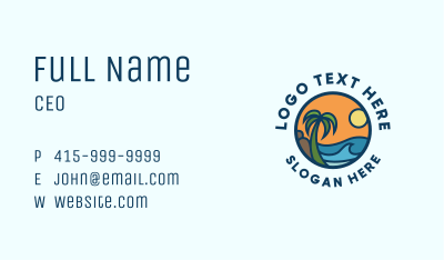 Tropical Summer Beach Resort  Business Card