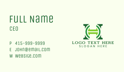 Green Ring Letter H Business Card Image Preview