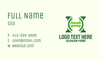 Green Ring Letter H Business Card