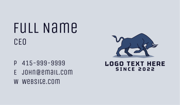 Furious  Wild Bull Business Card Design Image Preview