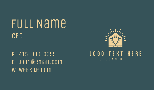 House Brick Construction Business Card Design Image Preview