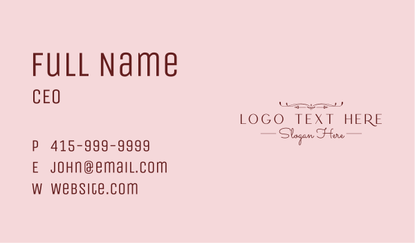 Elegant Aesthetic Wordmark Business Card Design Image Preview