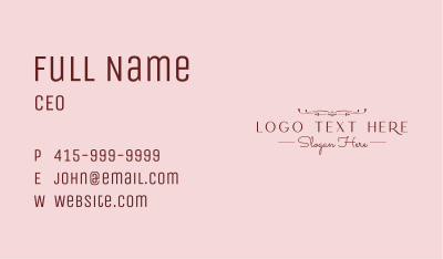 Elegant Aesthetic Wordmark Business Card Image Preview