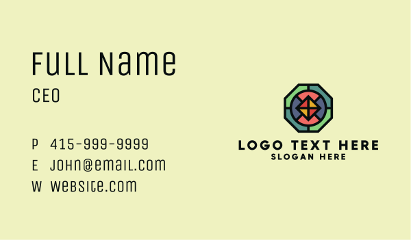 Octagon Polygon Mosaic Business Card Design Image Preview