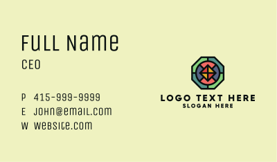 Octagon Polygon Mosaic Business Card Image Preview