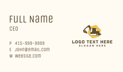Heavy Equipment Excavator  Business Card Image Preview