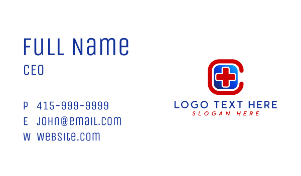 Healthcare Cross Letter C Business Card Design Image Preview