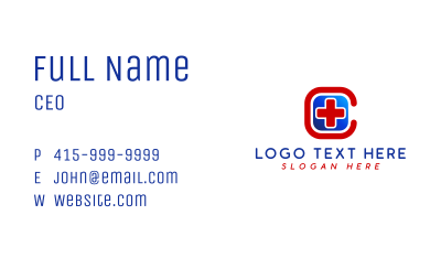 Healthcare Cross Letter C Business Card Image Preview