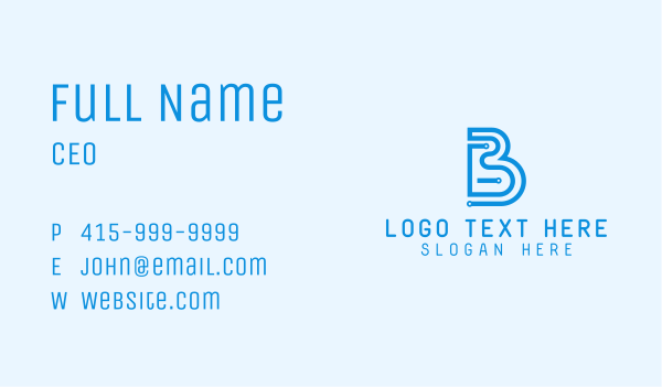 Circuit Tech Letter B Business Card Design Image Preview