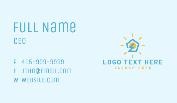 Electric Power Home Business Card Design Image Preview