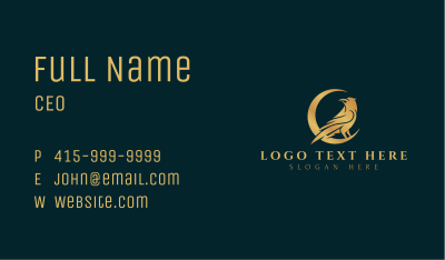 Elegant Gold Bird Business Card Image Preview