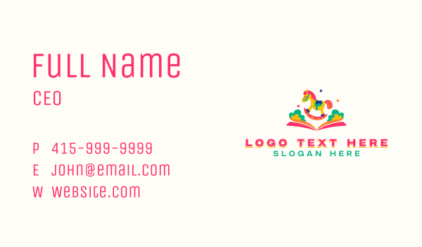 Rocking Horse Daycare Business Card Design Image Preview