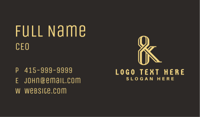 Stylish Font Ampersand  Business Card Image Preview