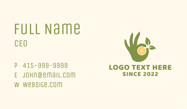 Lemon Fruit Farmer Hand Business Card Design Image Preview