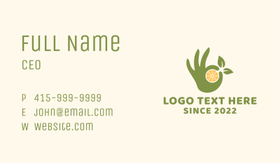 Lemon Fruit Farmer Hand Business Card Image Preview